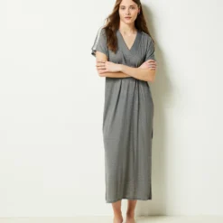 Chemise De Nuit Longue Col V