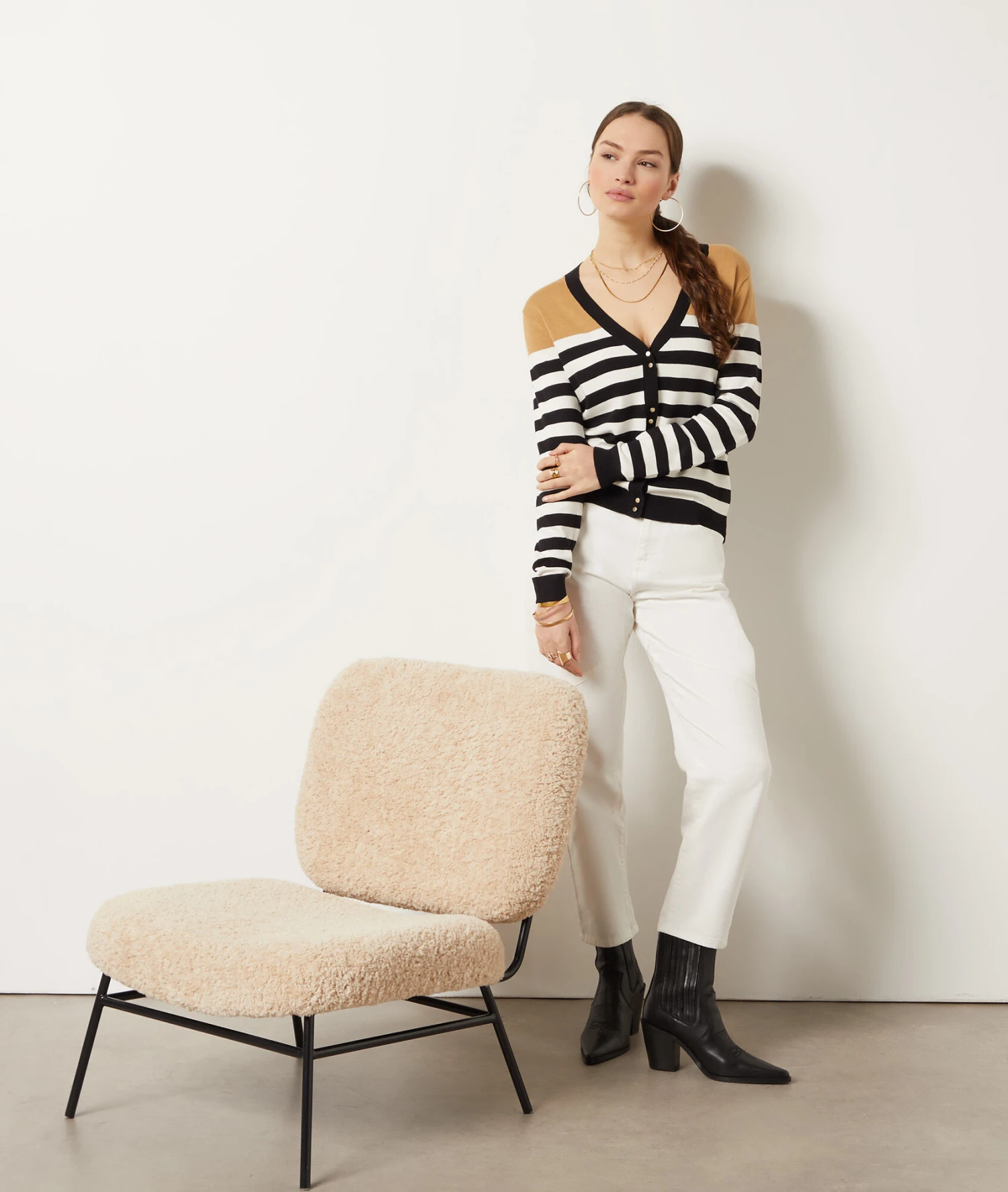 Gilet à Rayures En Maille 3 Gilet à Rayures En Maille – Image 3