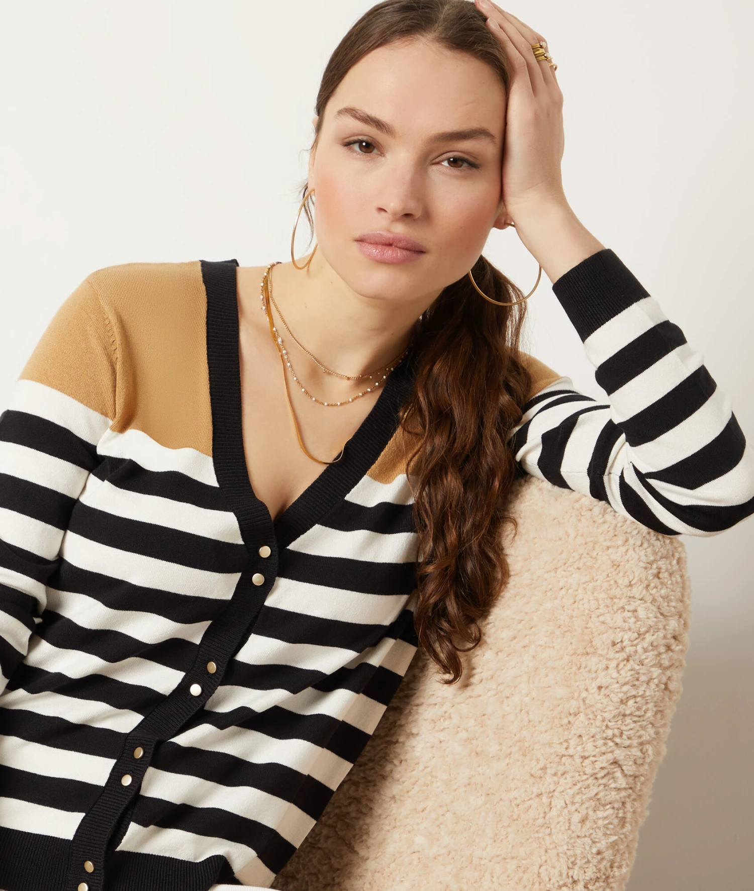 Gilet à Rayures En Maille 4 Gilet à Rayures En Maille – Image 4