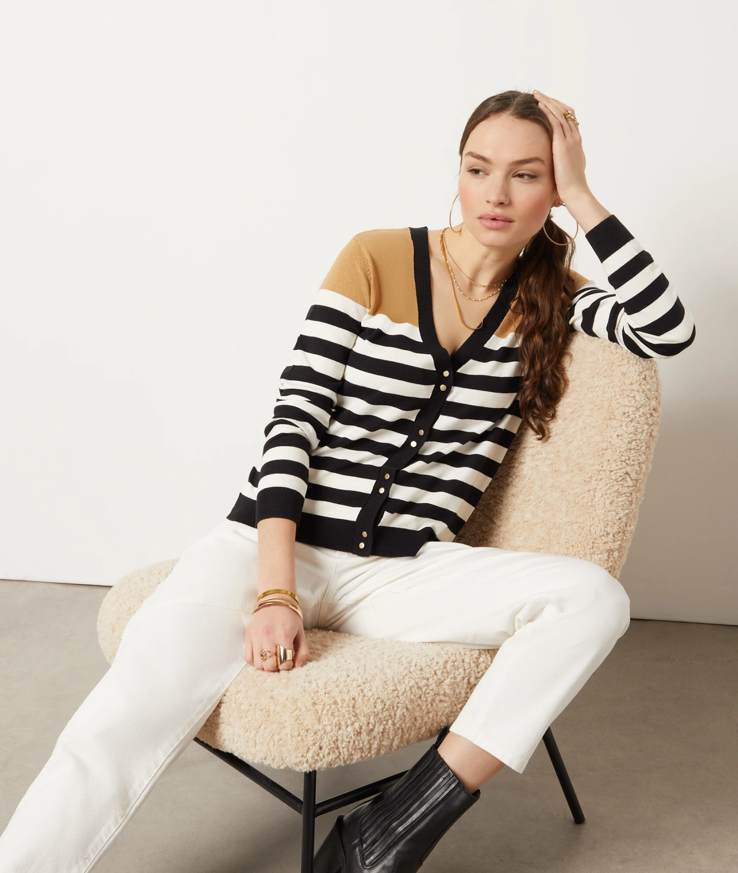 Gilet à Rayures En Maille 5 Gilet à Rayures En Maille – Image 5