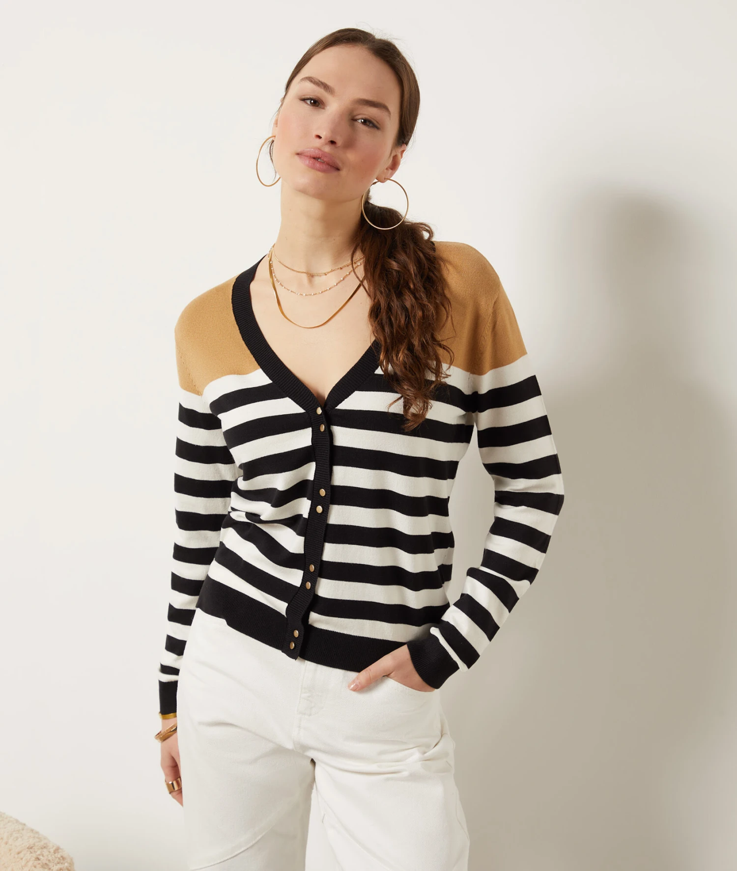 Gilet à Rayures En Maille 1 Gilet à Rayures En Maille