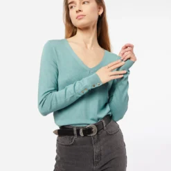 Pull Col V En Maille Fine