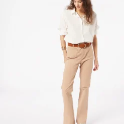 Pantalon Coupe Large En Coton Mélangé