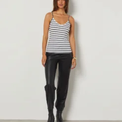 Pantalon 7/8 En Simili Cuir