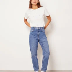 Jean Mom Taille Haute, 100% Coton 7 Jean Mom Taille Haute, 100% Coton -Magasin De Lingerie Etam 653731722 6