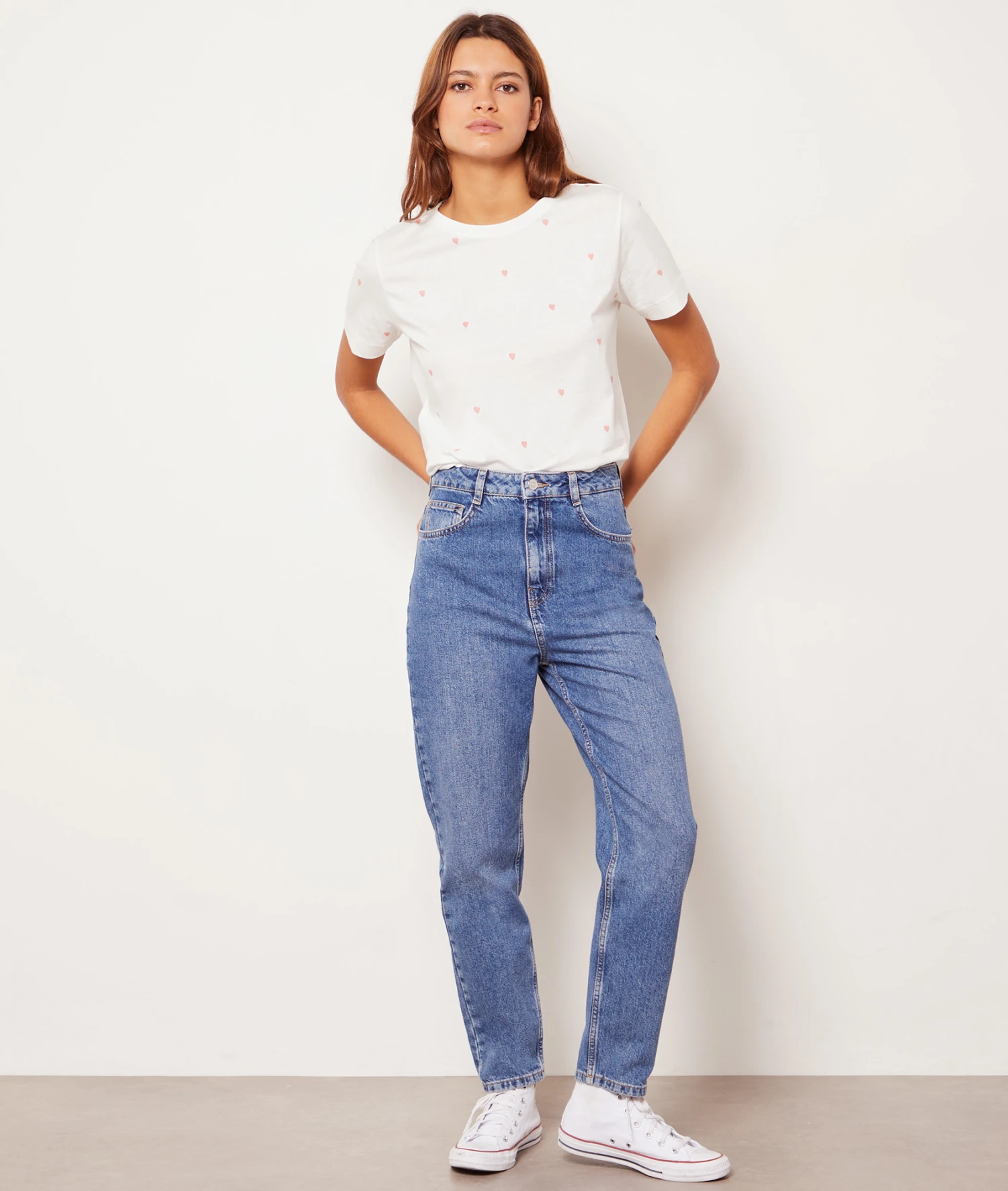 Jean Mom Taille Haute, 100% Coton 3 Jean Mom Taille Haute, 100% Coton – Image 3