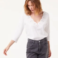 T-shirt Manches Longues Détails Ajourés -Magasin De Lingerie Etam 653791580 c