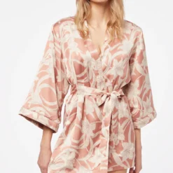 Déshabillé Satiné Imprimé Doublure Polaire -Magasin De Lingerie Etam 653800888 c