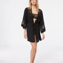 Déshabillé Satiné Détails Dentelle -Magasin De Lingerie Etam 653801805 6