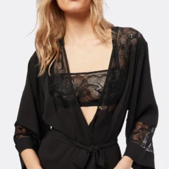 Déshabillé Satiné Détails Dentelle -Magasin De Lingerie Etam 653801805 c