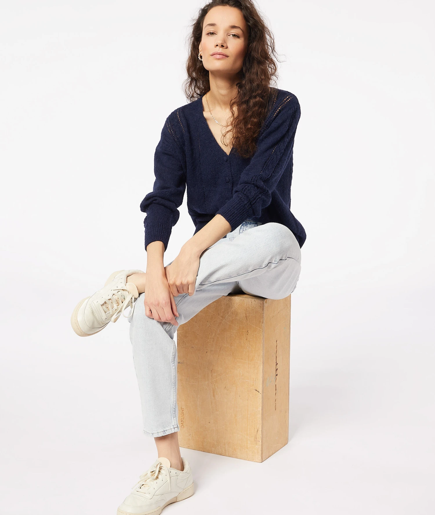 Gilet En Maille Ajourée 3 Gilet En Maille Ajourée – Image 3