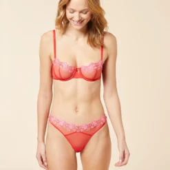 Tanga V Shape En Tulle Brodé -Magasin De Lingerie Etam 653808690 6