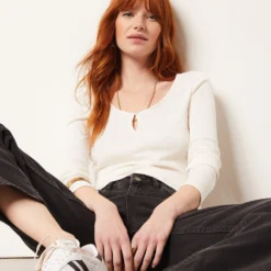 T-shirt Manches Longues Côtelé -Magasin De Lingerie Etam 653821980 c