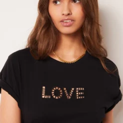 T-shirt Manches Courtes Ajouré "Love" -Magasin De Lingerie Etam 653823305 b