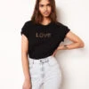 T-shirt Manches Courtes Ajouré "Love"