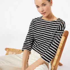 T-shirt Rayé Manches 3/4