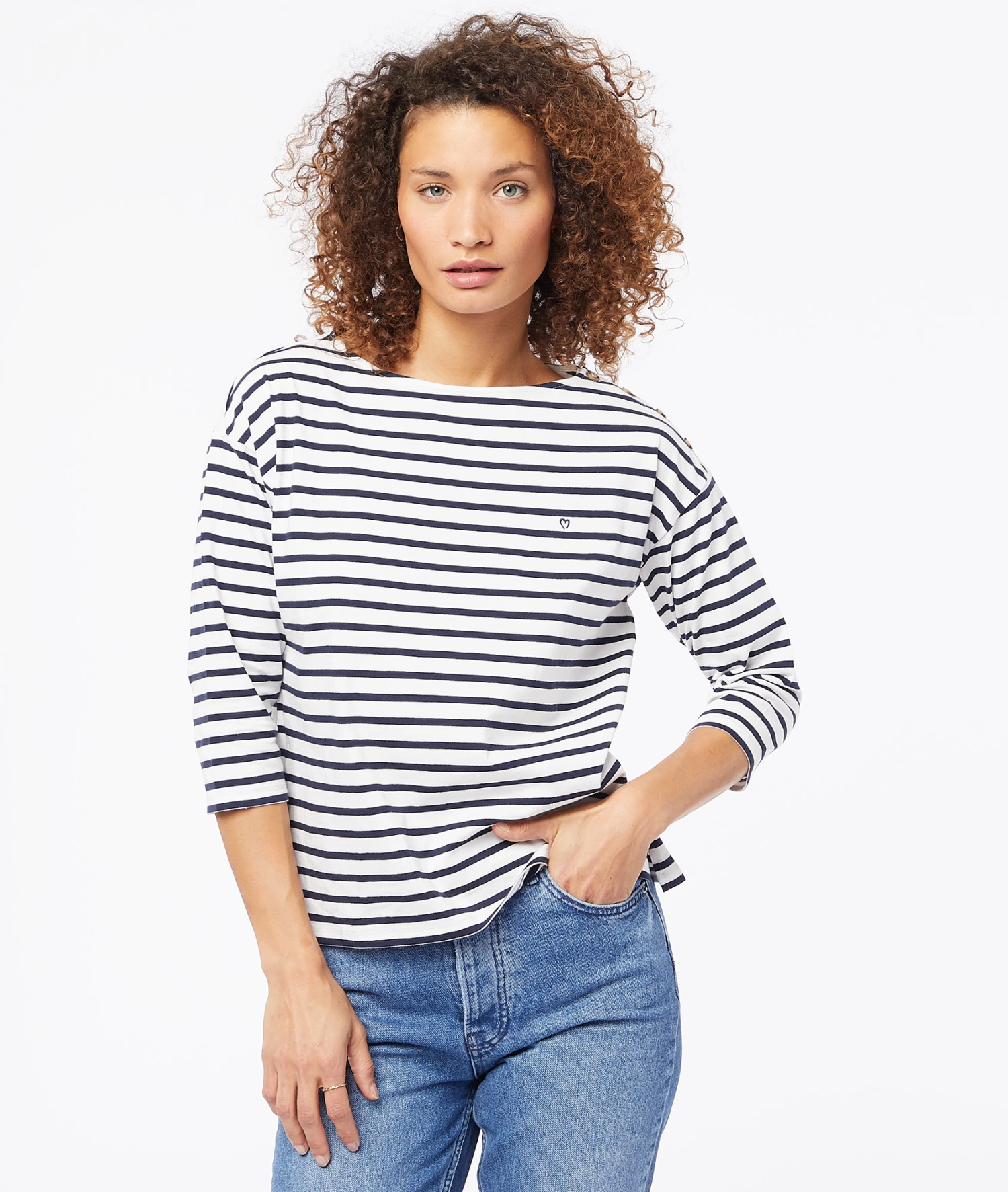 T-shirt Rayé Manches 3/4 5 T-shirt Rayé Manches 3/4 – Image 5