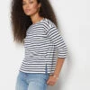 T-shirt Rayé Manches 3/4
