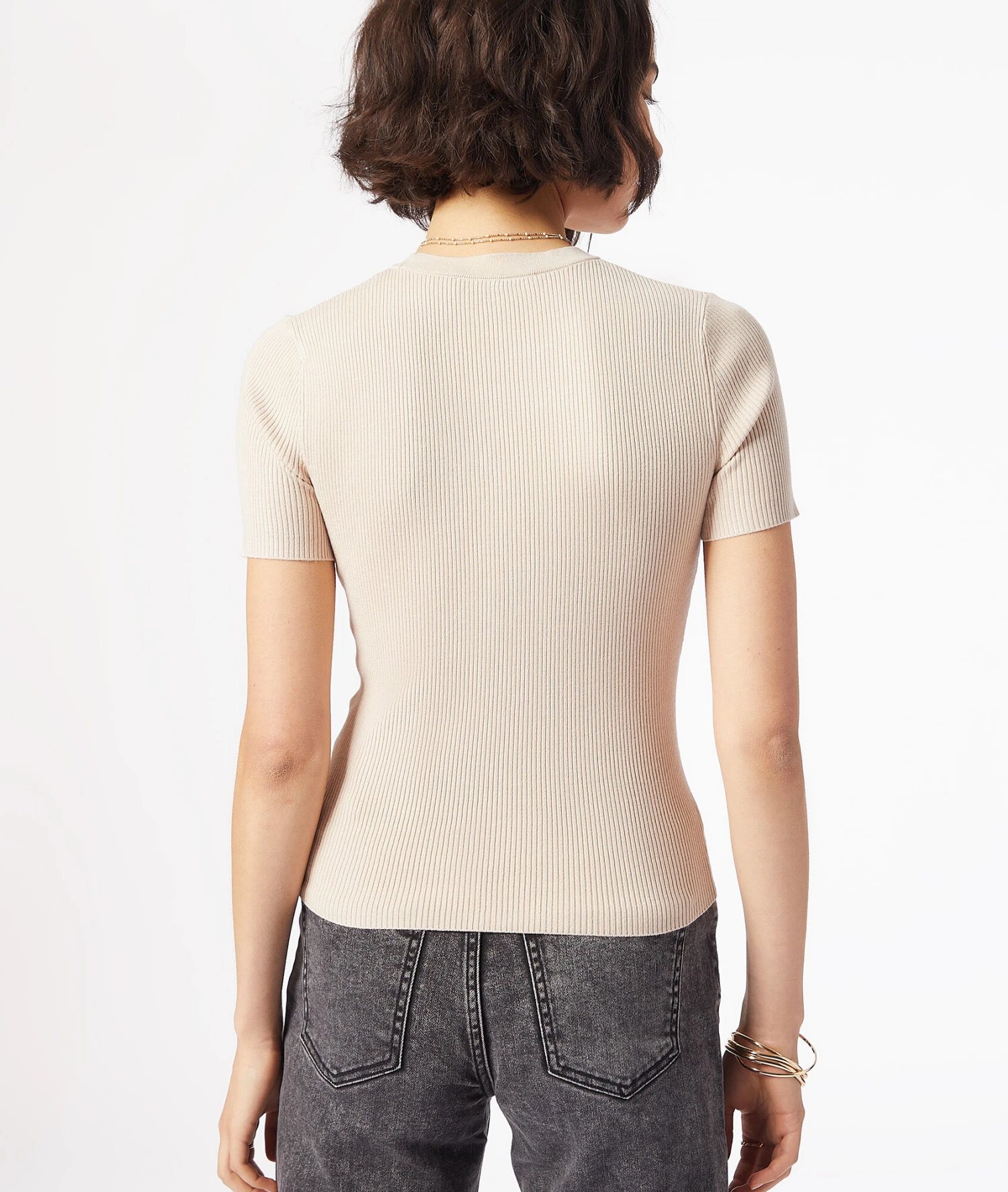 T-shirt Manches Courtes En Fine Maille 2 T-shirt Manches Courtes En Fine Maille – Image 2