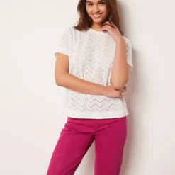 T-shirt Manches Courtes Ajouré 9 T-shirt Manches Courtes Ajouré -Magasin De Lingerie Etam 653917480 c