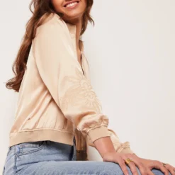 Bomber Satiné Détails Brodés -Magasin De Lingerie Etam 653926183 b