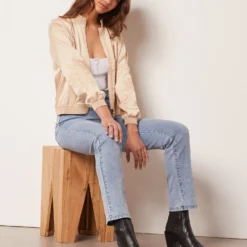 Bomber Satiné Détails Brodés -Magasin De Lingerie Etam 653926183 c