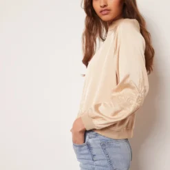 Bomber Satiné Détails Brodés