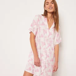 Chemise De Nuit En Lin Mélangé