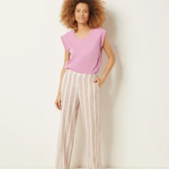 Pantalon De Pyjama En Lin Mélangé -Magasin De Lingerie Etam 653948470 c