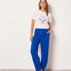 Pantalon De Pyjama En Lin Mélangé -Magasin De Lingerie Etam 653949423 6