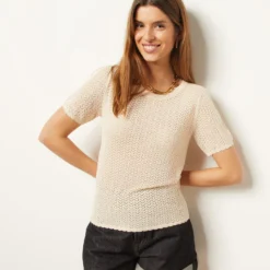 T-shirt Manches Courtes Ajouré -Magasin De Lingerie Etam 653962880 c