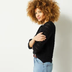 Pull Ajouré à Manches Courtes -Magasin De Lingerie Etam 653963905 c
