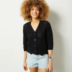 Cardigan En Maille Ajourée -Magasin De Lingerie Etam 653964005 c