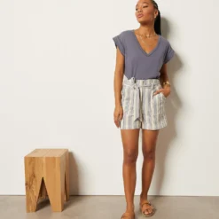 T-shirt En Lin Mélangé 7 T-shirt En Lin Mélangé -Magasin De Lingerie Etam 653981821 6