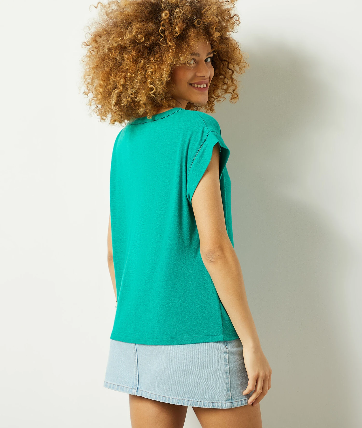 T-shirt En Lin Mélangé 2 T-shirt En Lin Mélangé – Image 2