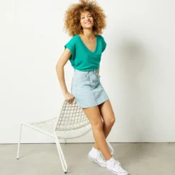 T-shirt En Lin Mélangé