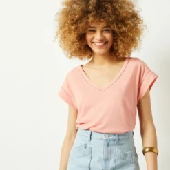 T-shirt En Lin Mélangé 7 T-shirt En Lin Mélangé -Magasin De Lingerie Etam 653981871 6