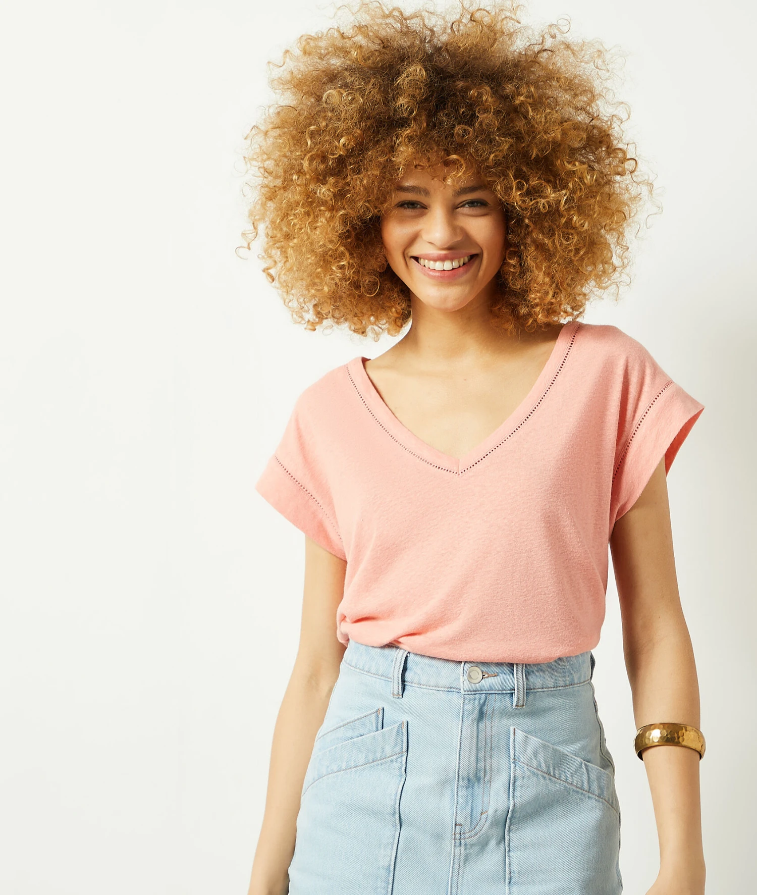 T-shirt En Lin Mélangé 3 T-shirt En Lin Mélangé – Image 3