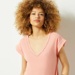 T-shirt En Lin Mélangé 9 T-shirt En Lin Mélangé -Magasin De Lingerie Etam 653981871 c