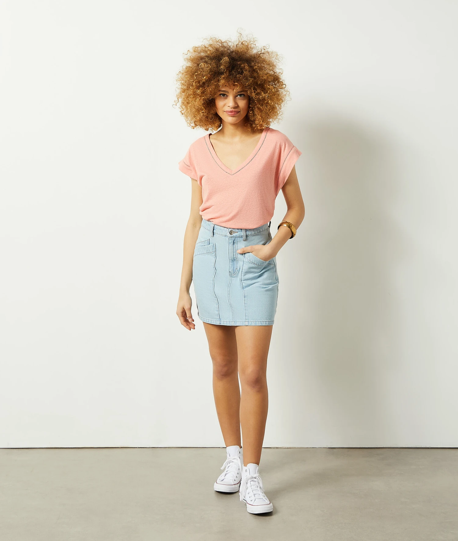 T-shirt En Lin Mélangé 1 T-shirt En Lin Mélangé