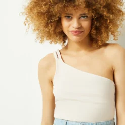 Débardeur Asymétrique En Coton Mélangé
