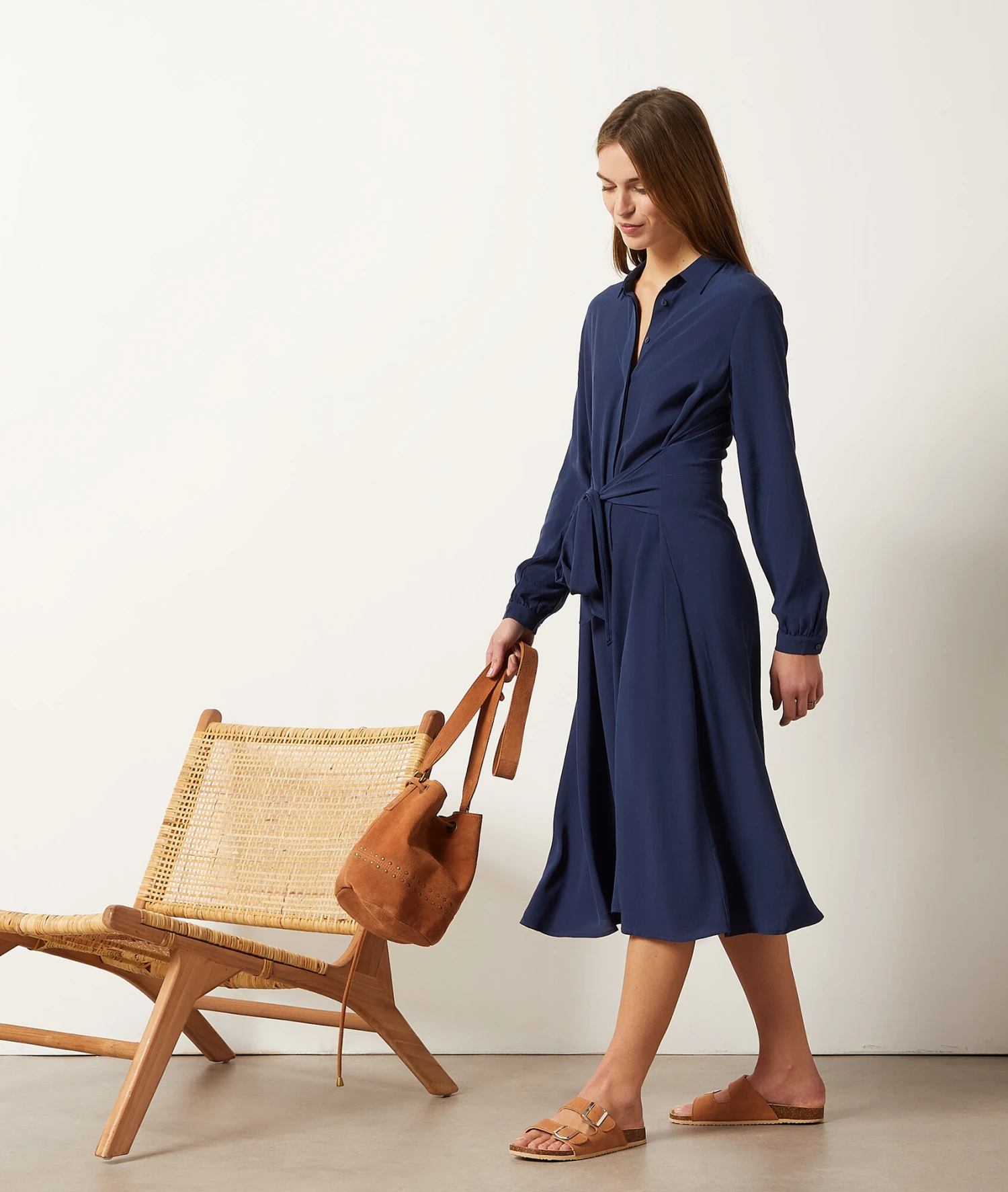 Robe Longue Avec Ceinture à Nouer 5 Robe Longue Avec Ceinture à Nouer – Image 5