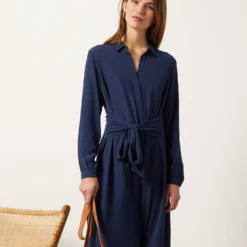 Robe Longue Avec Ceinture à Nouer