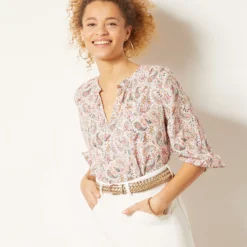 Blouse Imprimée En Lin Mélangé -Magasin De Lingerie Etam 653993867 c
