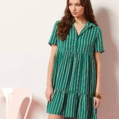 Robe Manches Courtes à Rayures -Magasin De Lingerie Etam 653995040 c