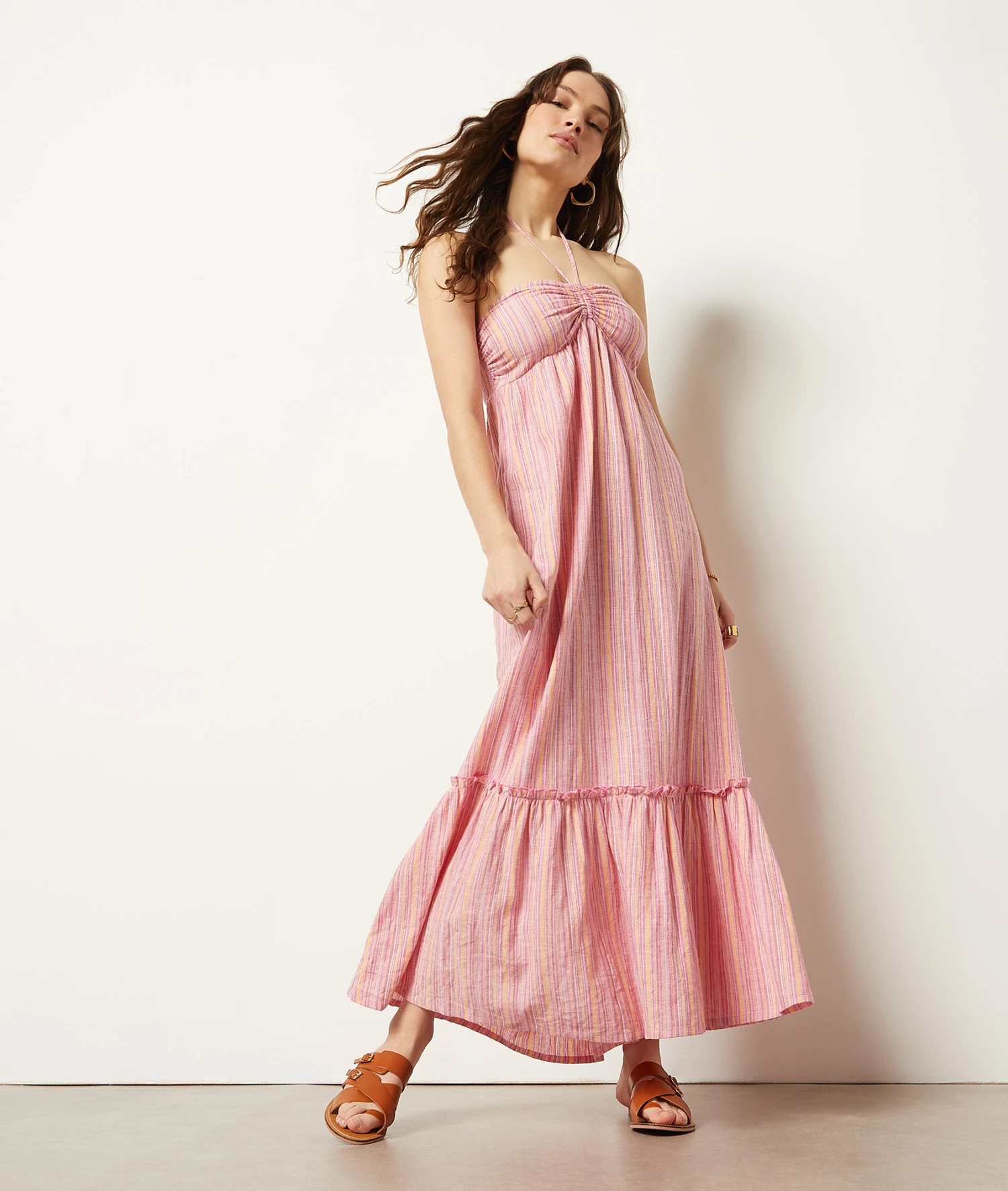 Robe Longue En Lin Mélangé 1 Robe Longue En Lin Mélangé