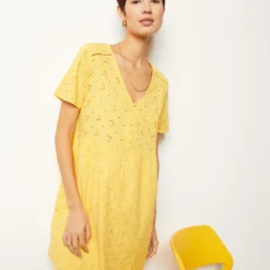 Robe Courte à Broderies 100% Coton -Magasin De Lingerie Etam 653996654 c