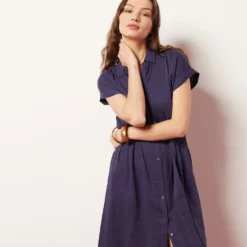 Robe Longue En Coton Mélangé -Magasin De Lingerie Etam 653996825 c