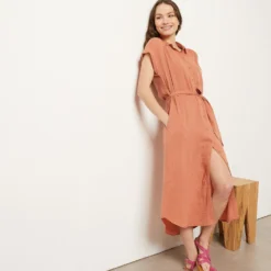 Robe Longue En Coton Mélangé