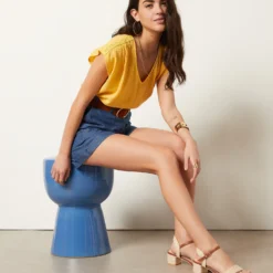 T-shirt Manches Courtes En Coton Mélangé 7 T-shirt Manches Courtes En Coton Mélangé -Magasin De Lingerie Etam 653996954 6